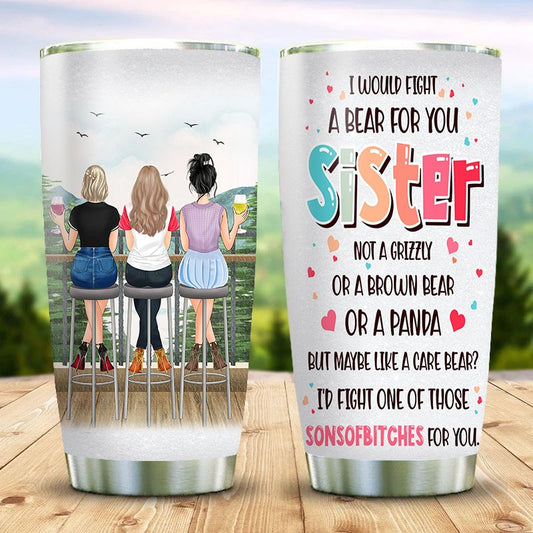 SisterSips - Cherished Friendship Personalized Tumbler