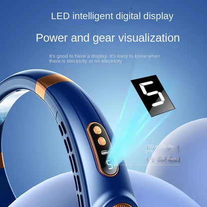 Portable Neck Fan USB Handheld LED Digital Display